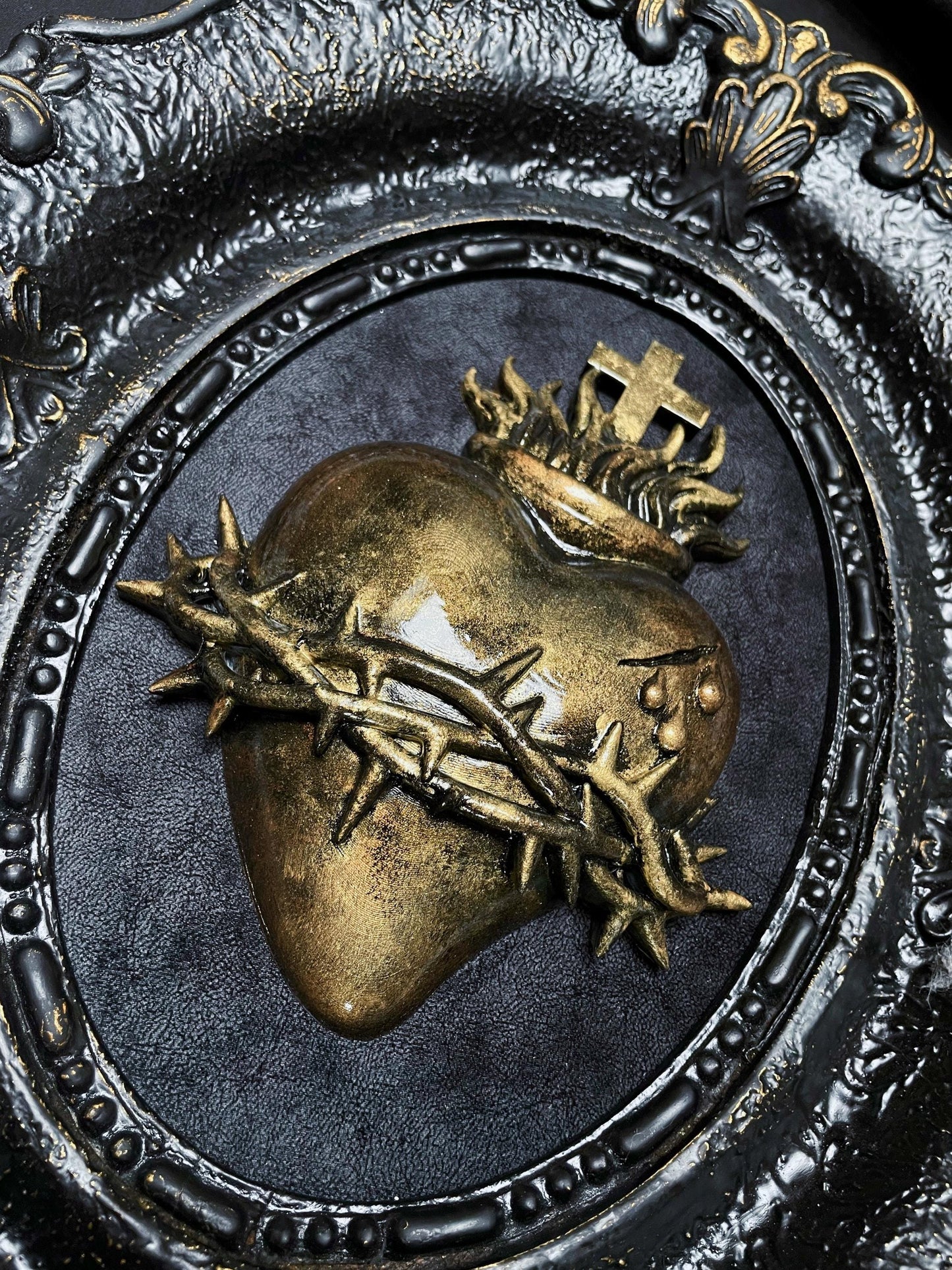 Gothic Wall Art Relic: Sacred Heart of Jesus framed