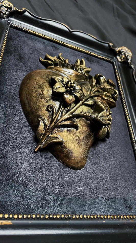 Gothic Wall Art Relic: Sacred Heart of Joseph framed