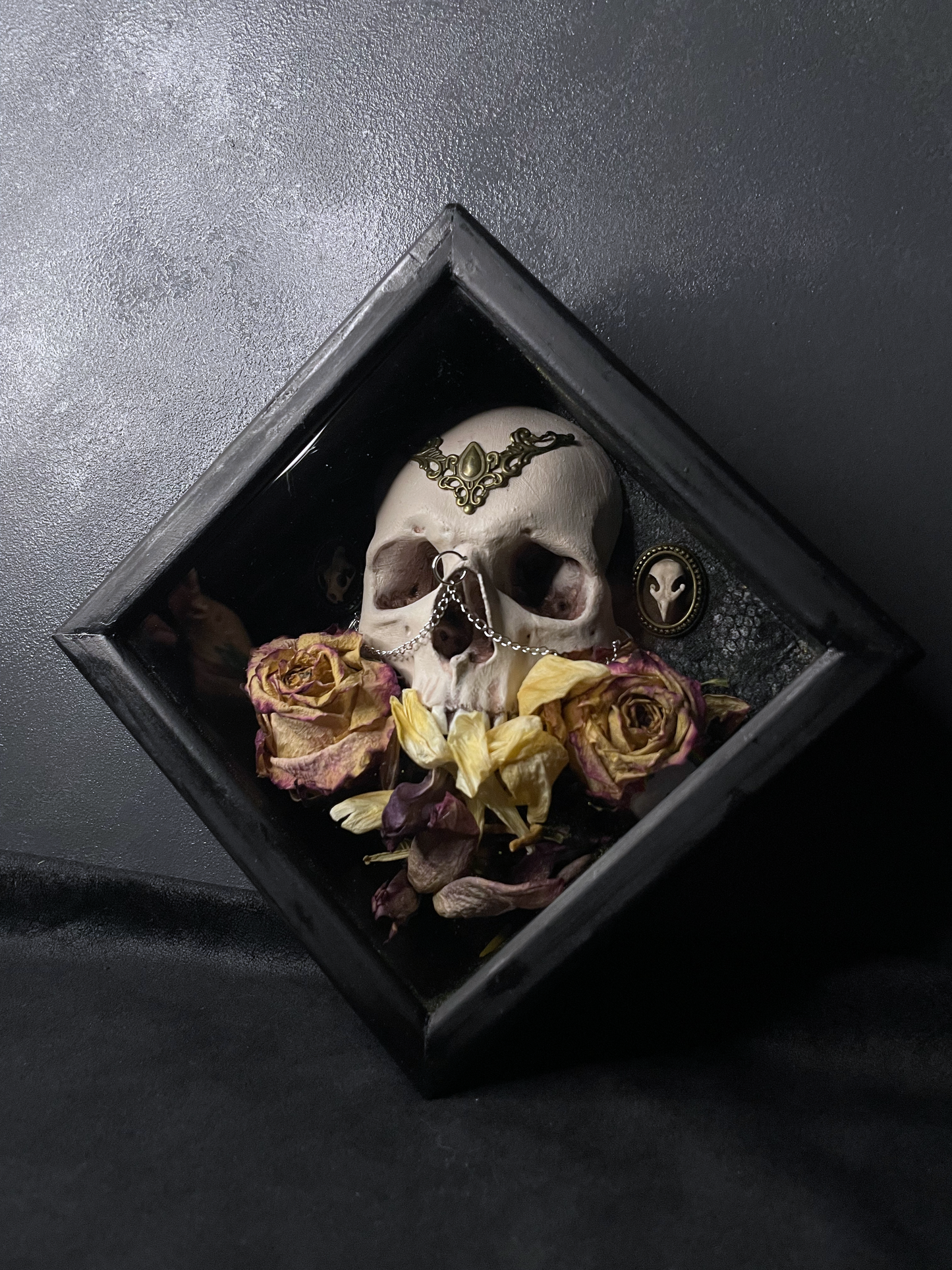 Shadow Reliquary: Skull & Wilted Roses Shrine