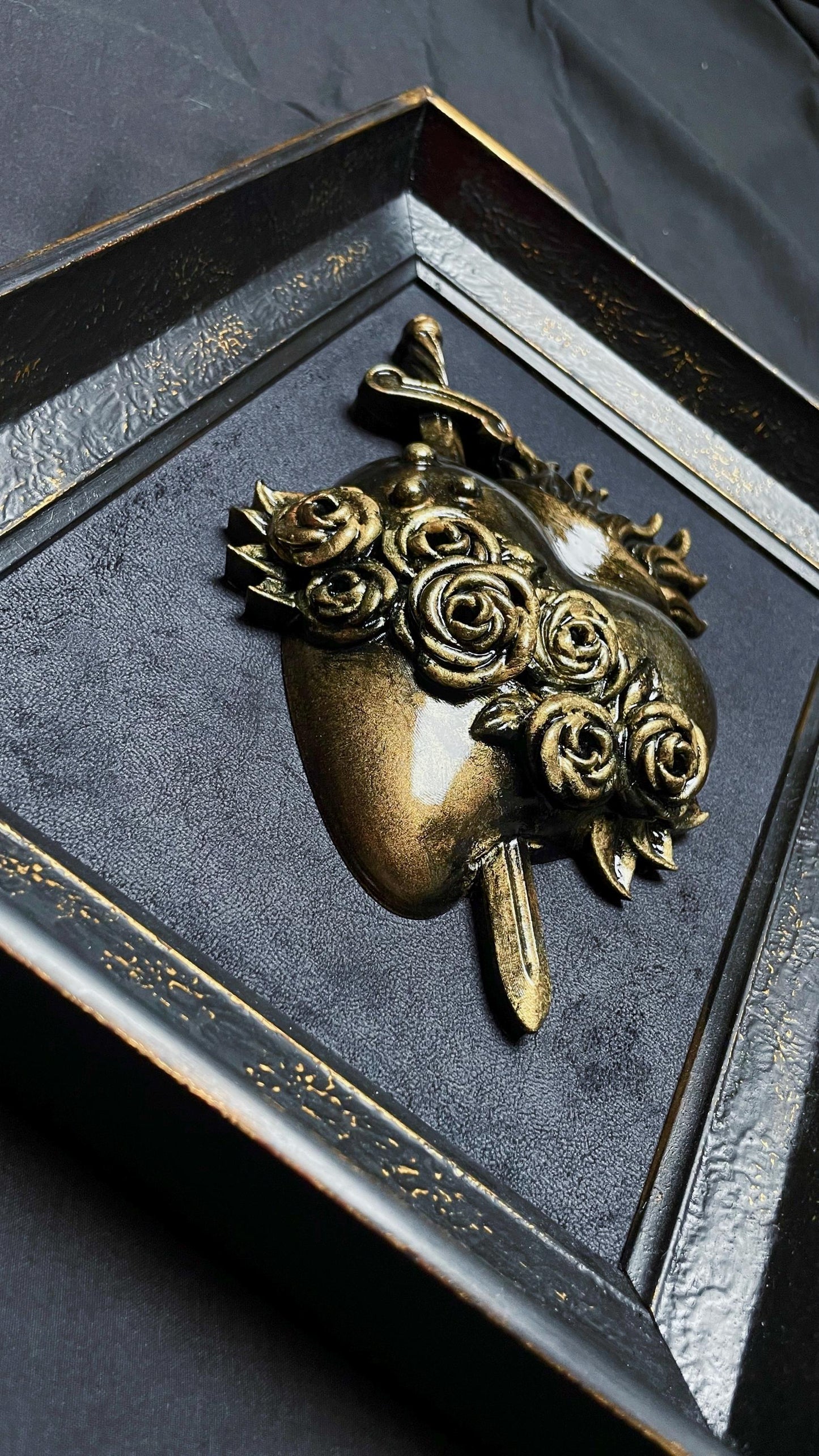 Gothic Wall Art Relic: Sacred Heart of Mary framed