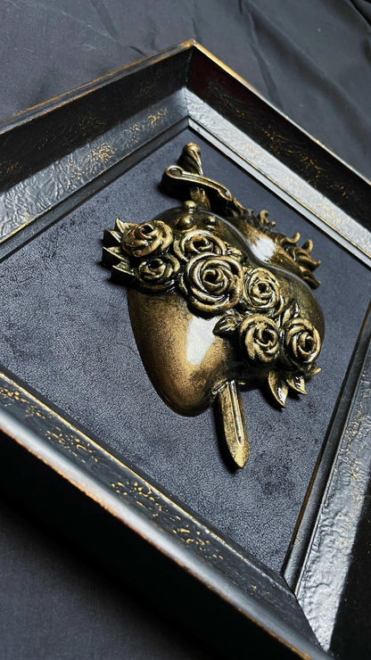 Gothic Wall Art Relic: Sacred Heart of Mary framed