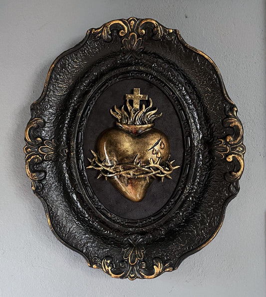 Gothic Wall Art Relic: Sacred Heart of Jesus framed