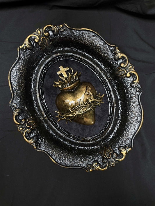 Gothic Wall Art Relic: Sacred Heart of Jesus framed