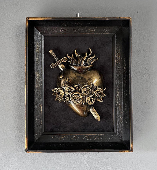 Gothic Wall Art Relic: Sacred Heart of Mary framed