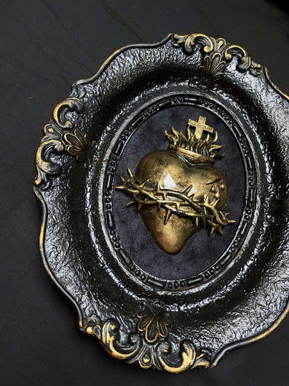 Gothic Wall Art Relic: Sacred Heart of Jesus framed
