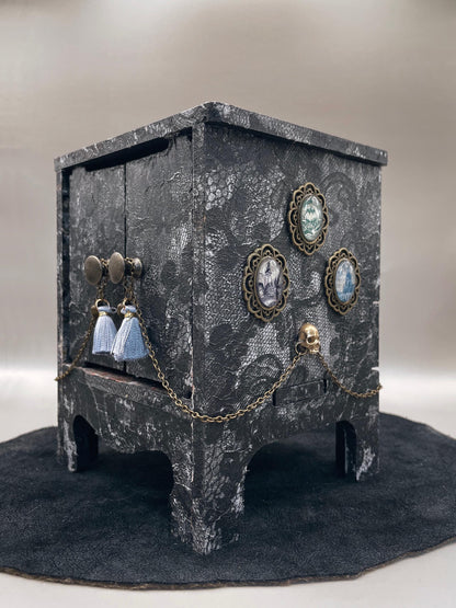 Victorian Gothic Cabinet with Skulls & Relics