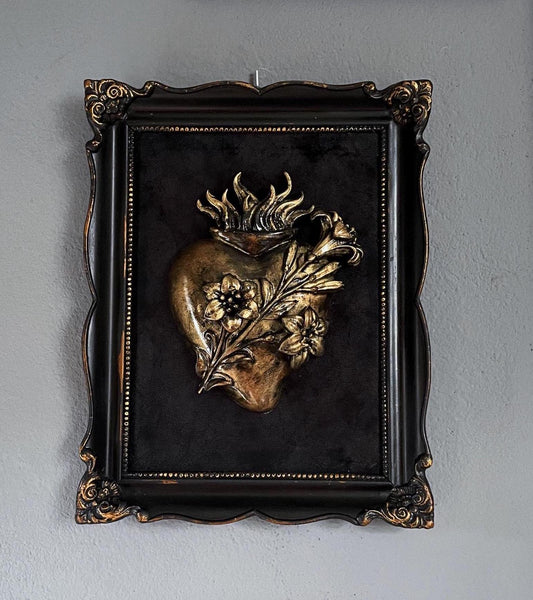 Gothic Wall Art Relic: Sacred Heart of Joseph framed