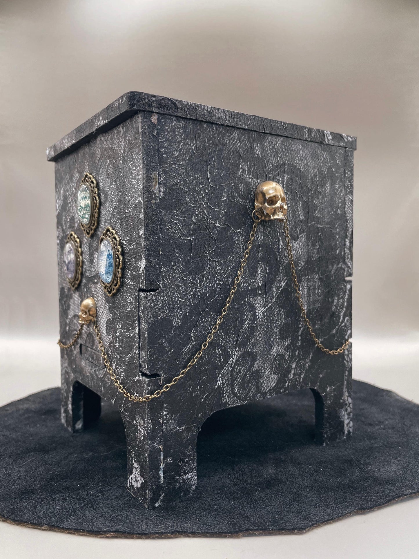 Victorian Gothic Cabinet with Skulls & Relics