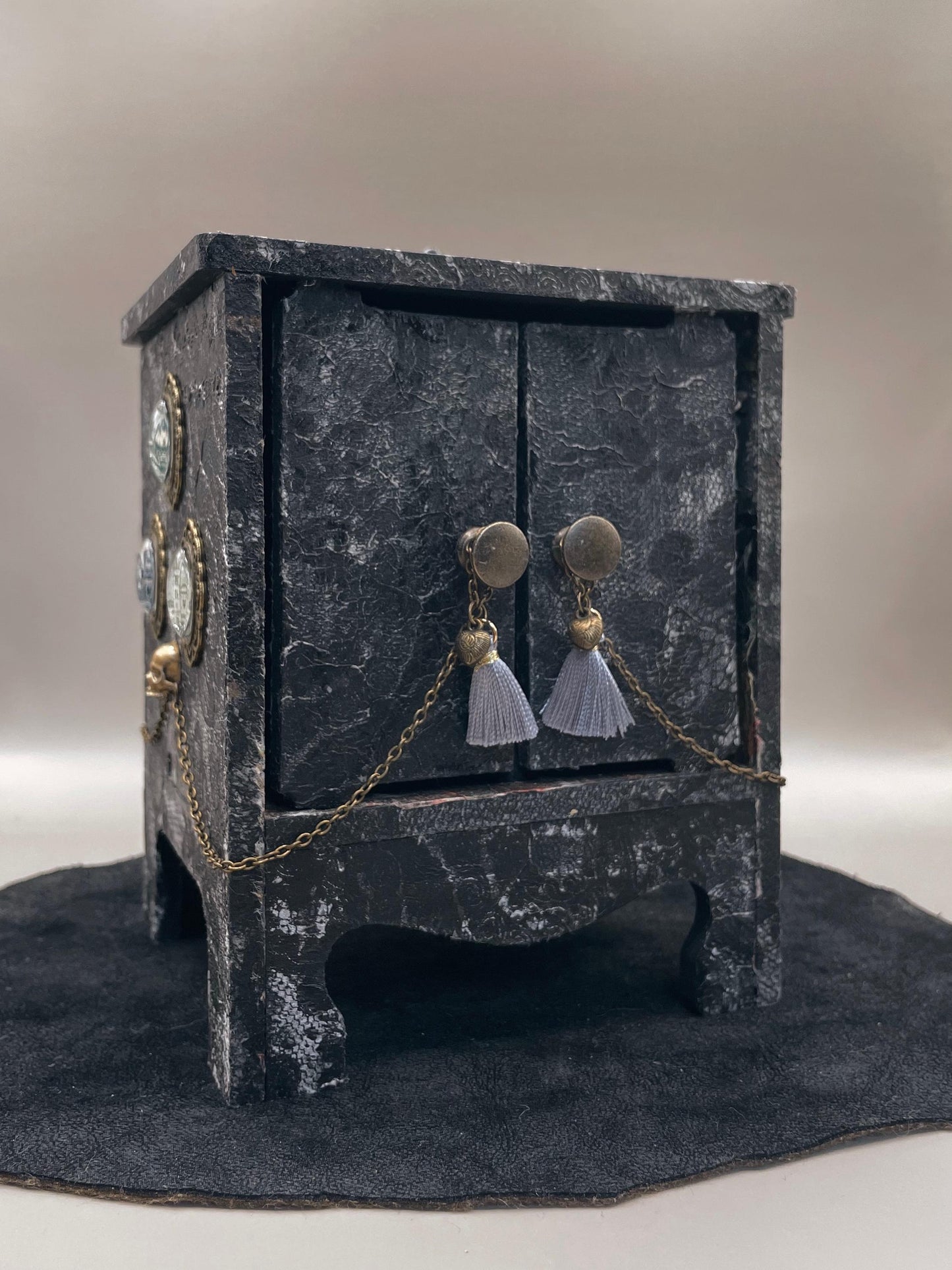 Victorian Gothic Cabinet with Skulls & Relics