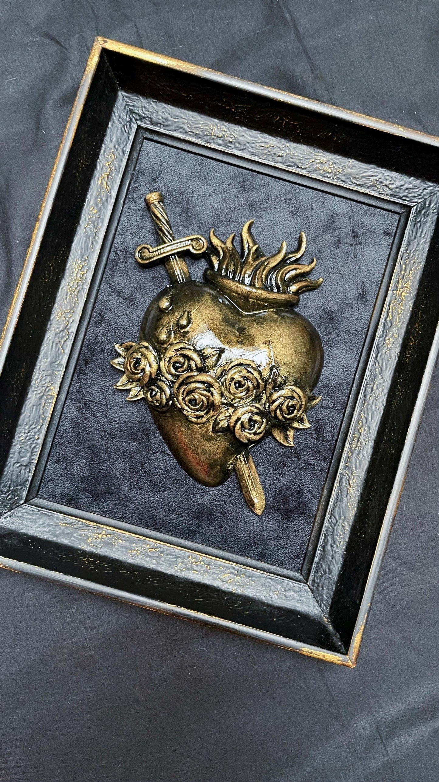 Gothic Wall Art Relic: Sacred Heart of Mary framed
