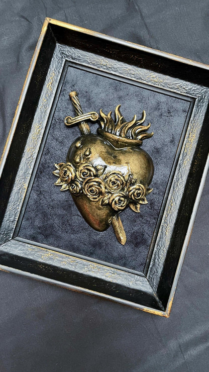 Gothic Wall Art Relic: Sacred Heart of Mary framed