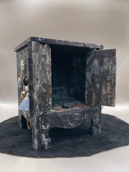 Victorian Gothic Cabinet with Skulls & Relics