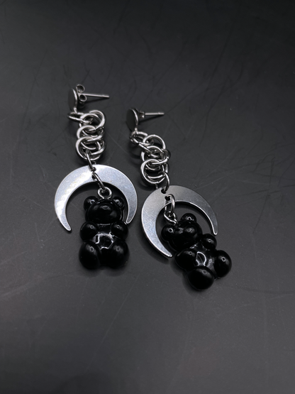 Midnight Bears Chainmail Earrings