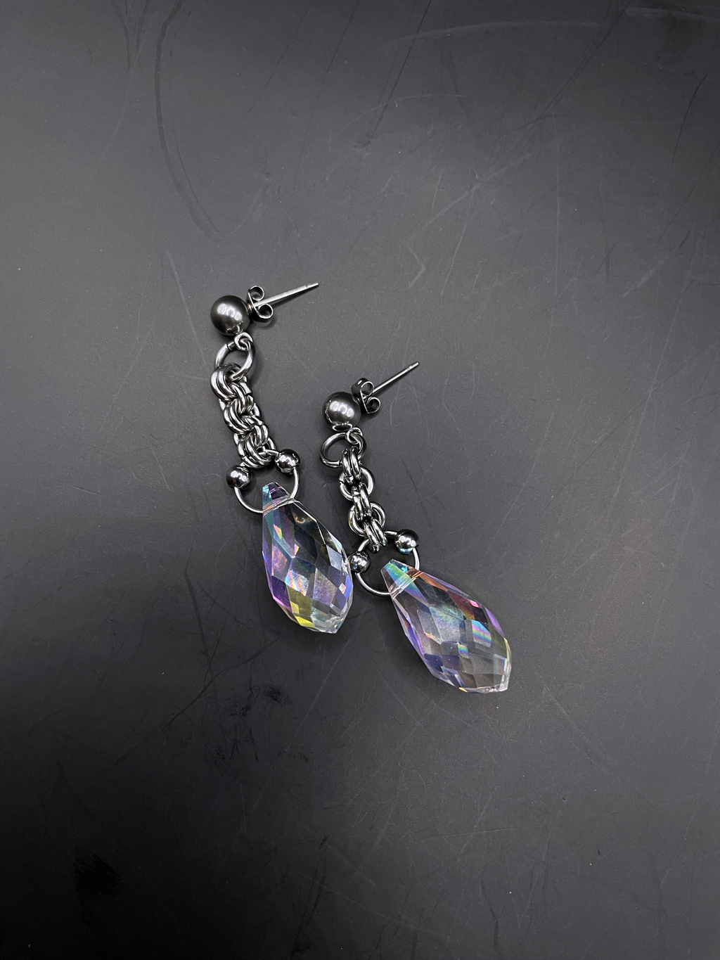 Moonlight Tears I Chainmail Earrings