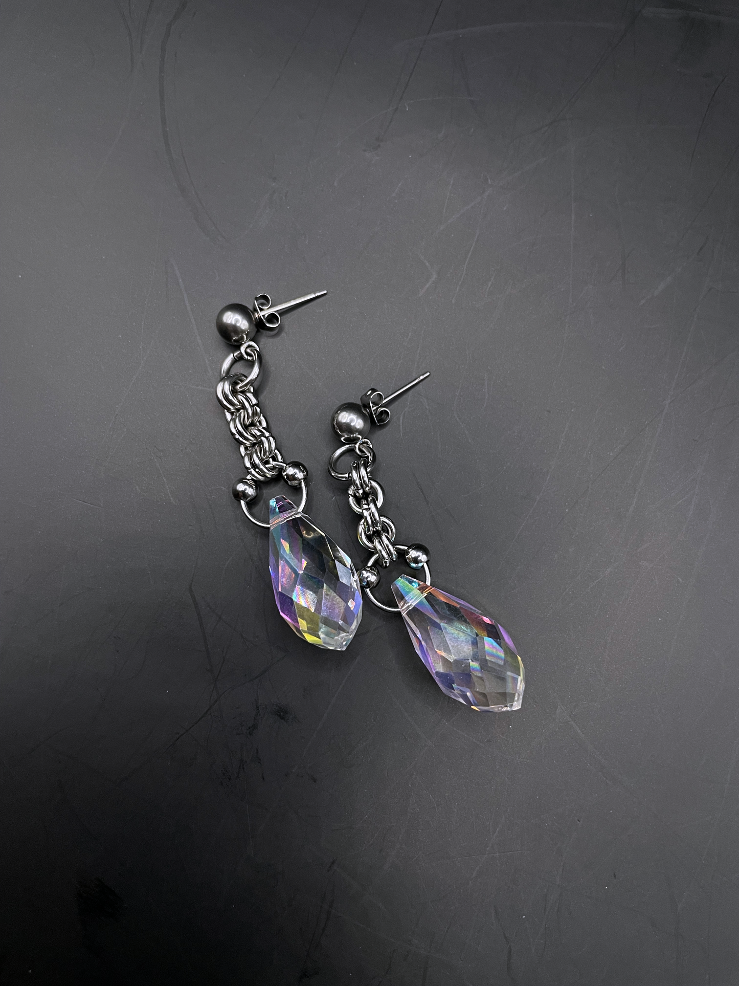 Moonlight Tears I Chainmail Earrings