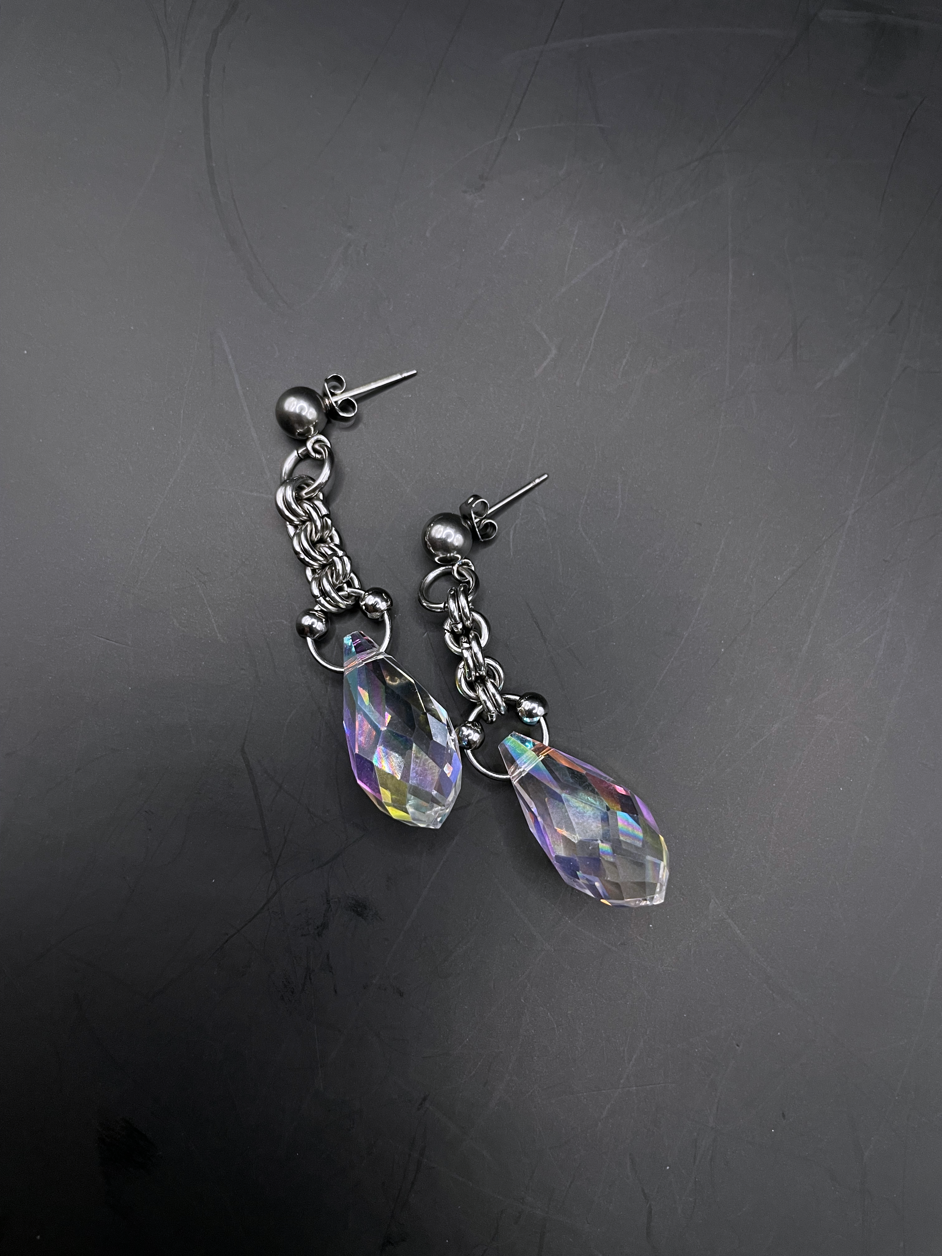 Moonlight Tears I Chainmail Earrings