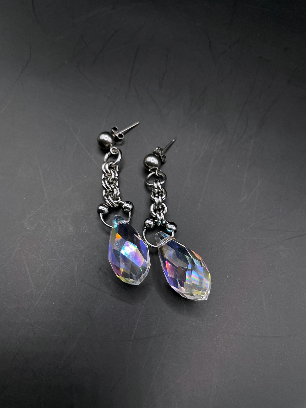 Moonlight Tears I Chainmail Earrings