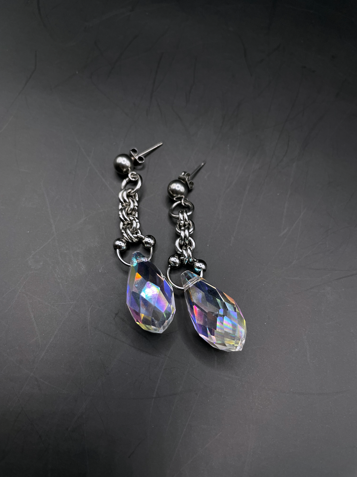 Moonlight Tears I Chainmail Earrings