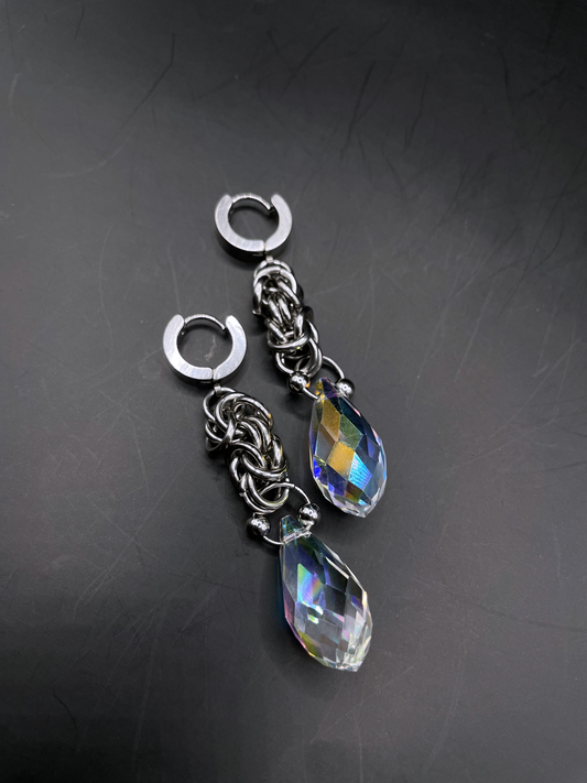 Moonlight Tears II Chainmail Earrings