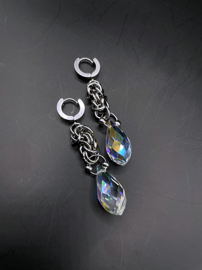 Moonlight Tears II Chainmail Earrings