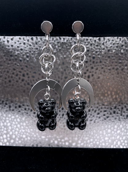 Midnight Bears Chainmail Earrings