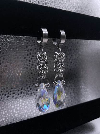 Moonlight Tears II Chainmail Earrings