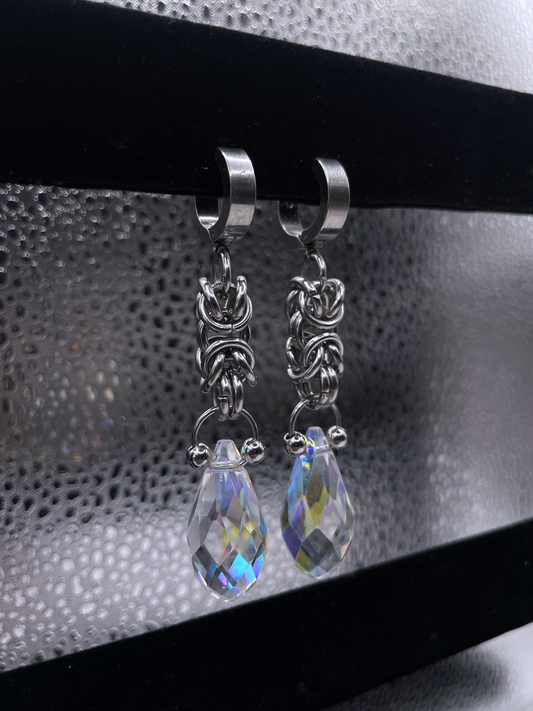 Moonlight Tears II Chainmail Earrings