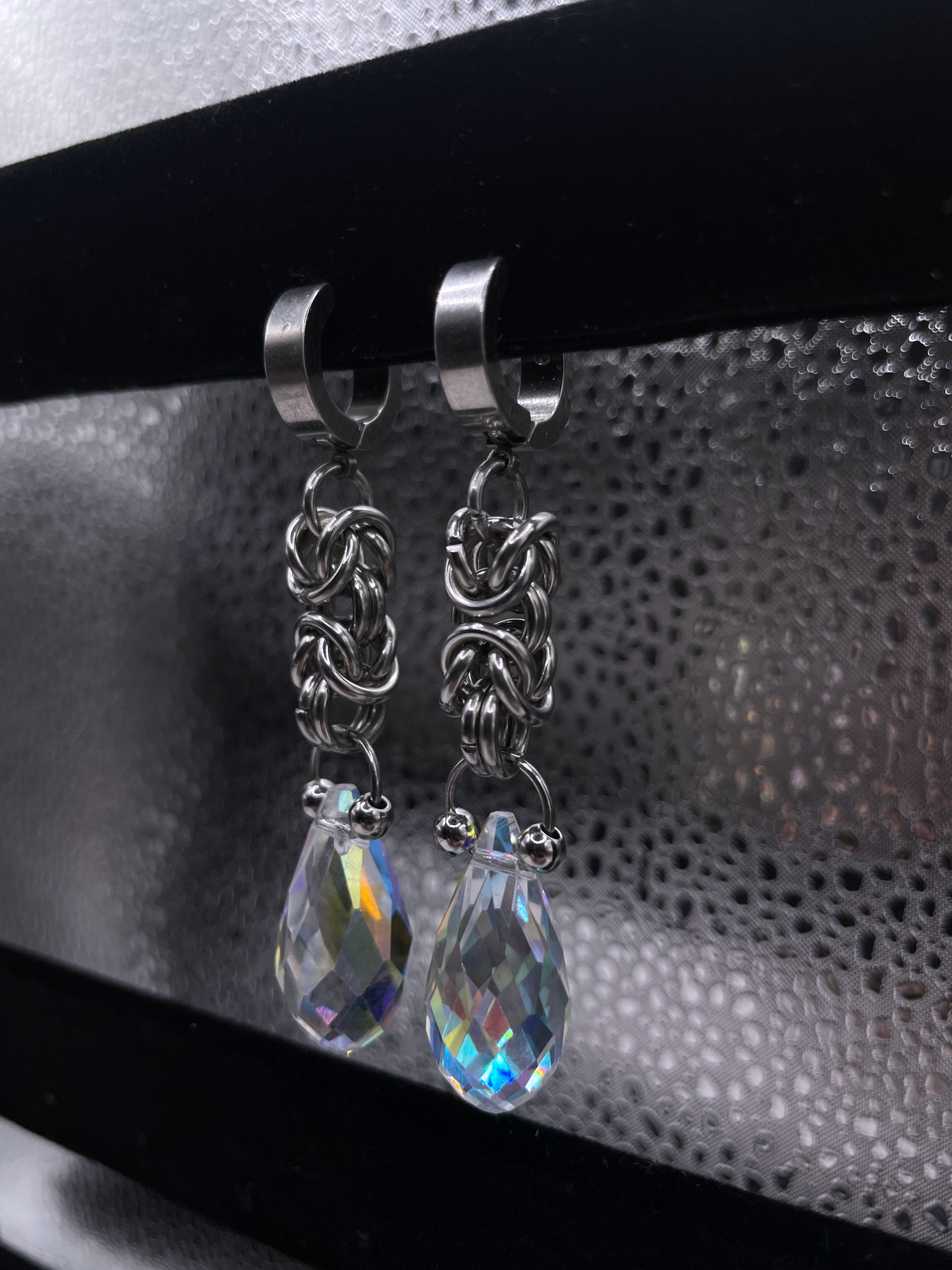Moonlight Tears II Chainmail Earrings