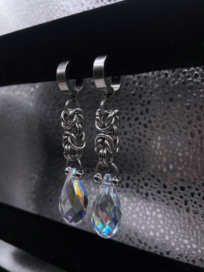 Moonlight Tears II Chainmail Earrings