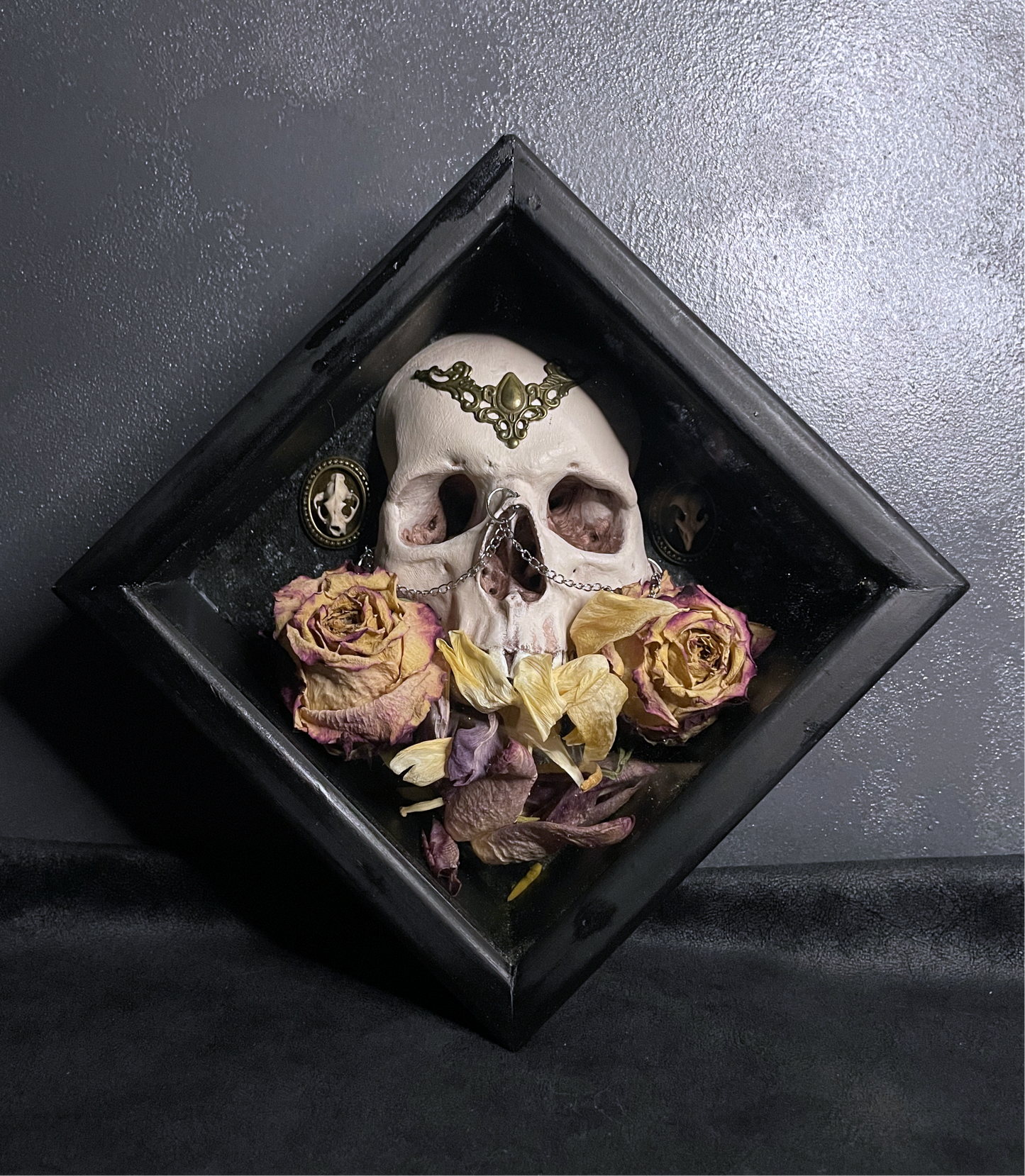 Shadow Reliquary: Skull & Wilted Roses Shrine