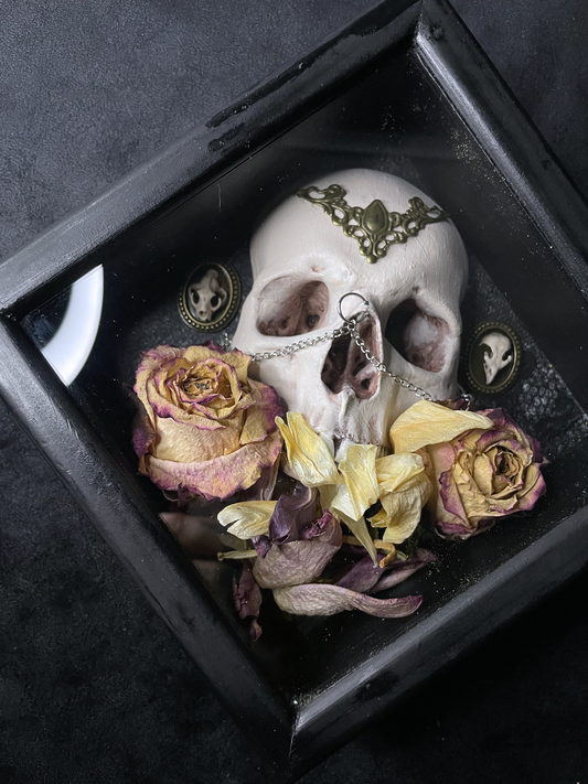 Shadow Reliquary: Skull & Wilted Roses Shrine