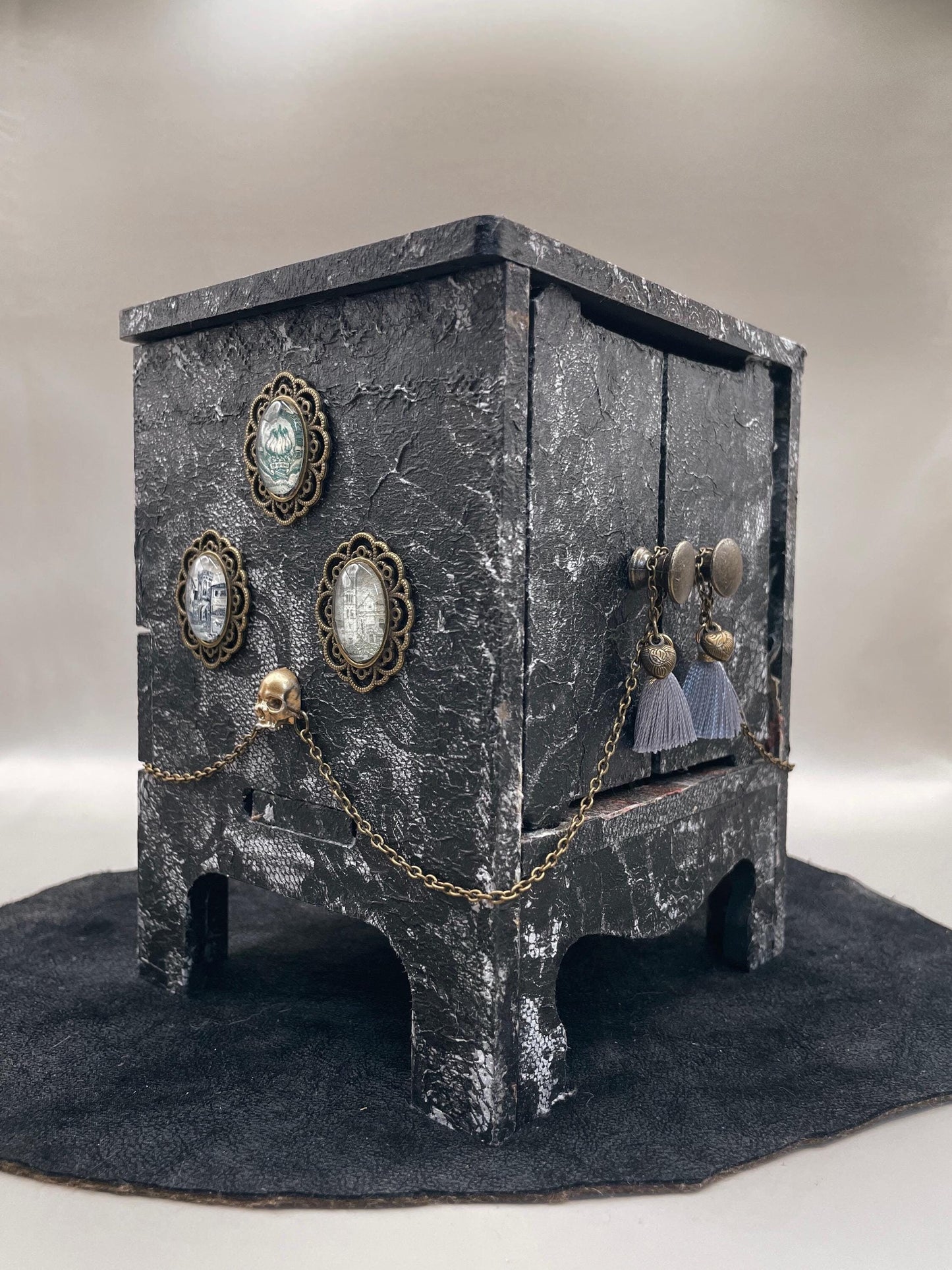 Victorian Gothic Cabinet with Skulls & Relics