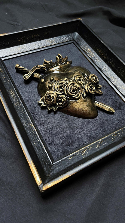 Gothic Wall Art Relic: Sacred Heart of Mary framed